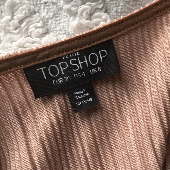 Topshop Rose Gold Velvet Top - Picture 6 of 6